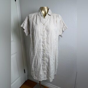 J.Crew Baird McNutt Irish Linen Relaxed Short Sleeve Shirt Dress XXS